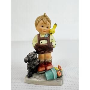 Goebel Figurine I'M SORRY Boy & Dog Bird Spilled Flowers BH 54 1997 Thailand